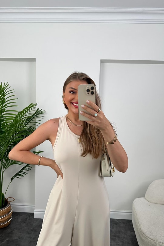 1. Sınıf Kalite Oyhso Model Halter Yaka Likralı Tulum Taş
