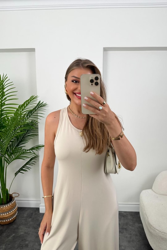 1. Sınıf Kalite Oyhso Model Halter Yaka Likralı Tulum Taş