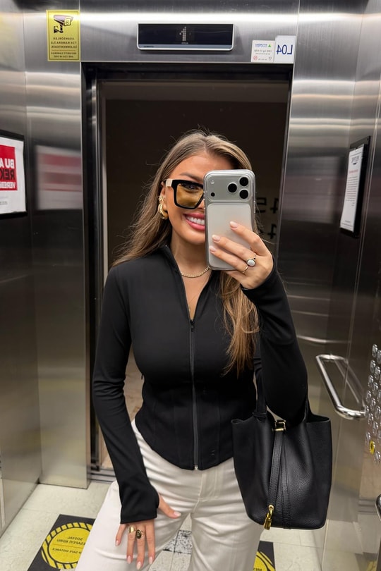Alo Likralı Fermuarlı Spor Ceket