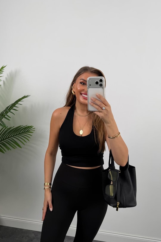 Alo Model Lüx Kalite Soft Touch Tayt Siyah