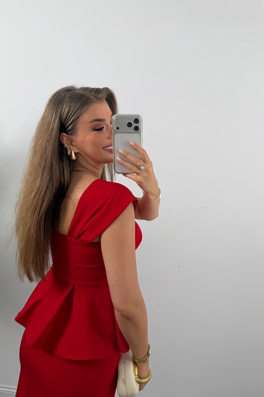 Amore Premium Seri Etek Bluz Takım Kırmızı