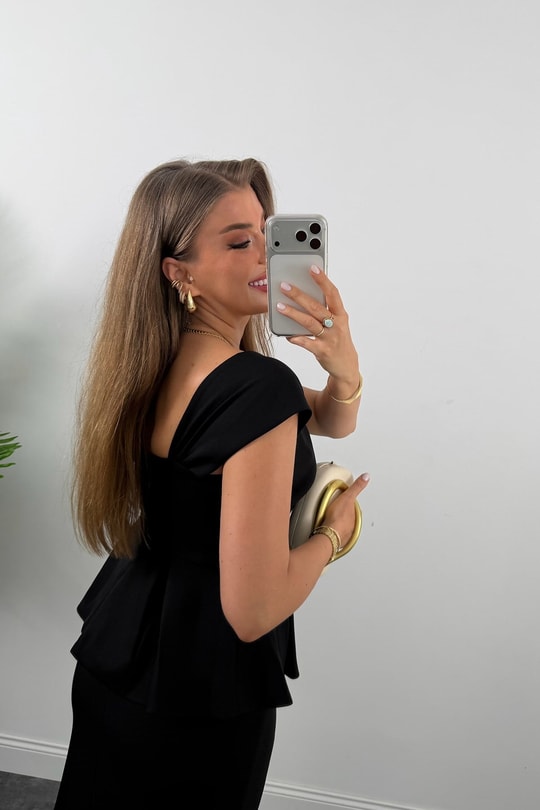 Amore Premium Seri Etek Bluz Takım Siyah 