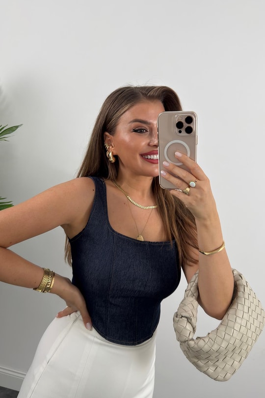 Bebe Marka Likralı Tensel Jean Bluz