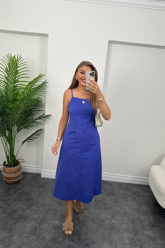 Bebe Marka Lüx Kalite Basic Poplin Elbise Mor