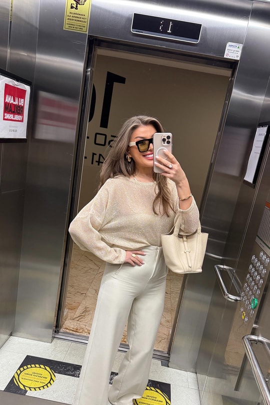 Bebe Marka Lüx Kalite Gold File Bluz