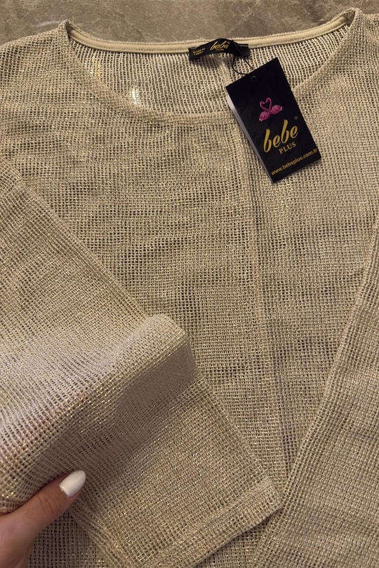 Bebe Marka Lüx Kalite Gold File Bluz
