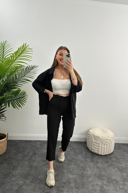 Beli Lastikli Mango Model Atlas Jogger Siyah