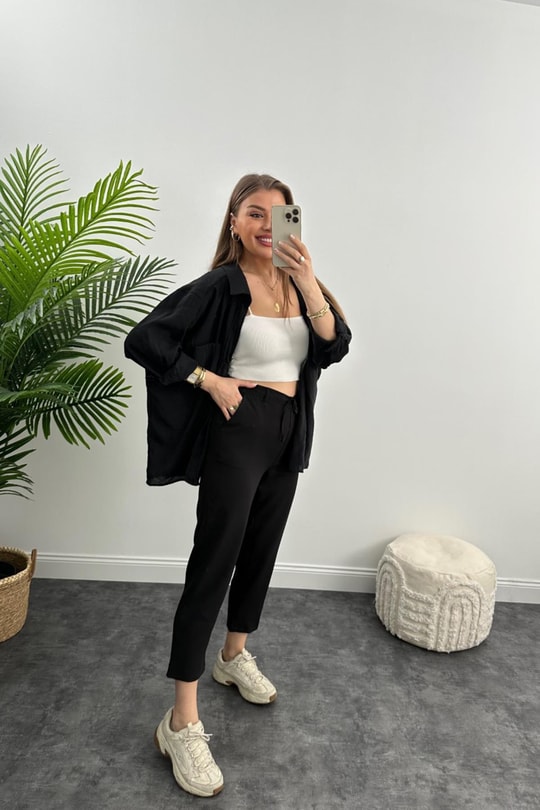 Beli Lastikli Mango Model Atlas Jogger Siyah
