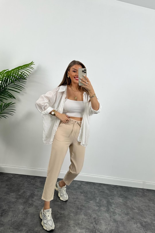 Beli Lastikli Mango Model Atlas Jogger Taş
