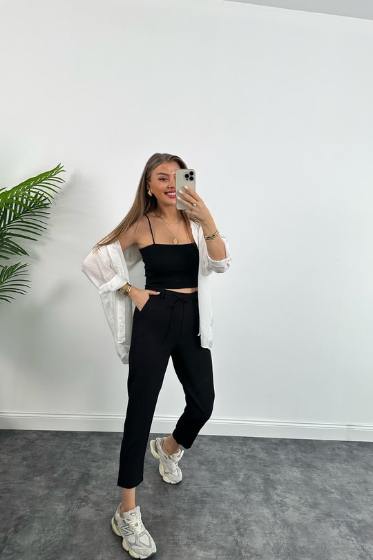 Beli Lastikli Mango Model Atlas Jogger Siyah