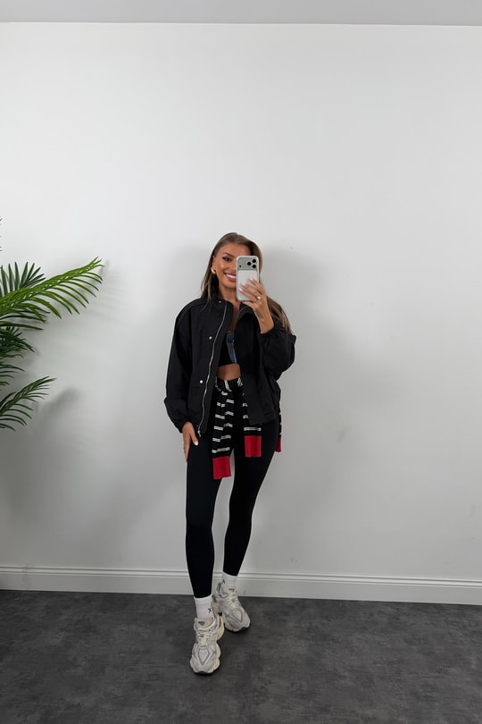 Dik Yaka Basic Bomber Mont Siyah