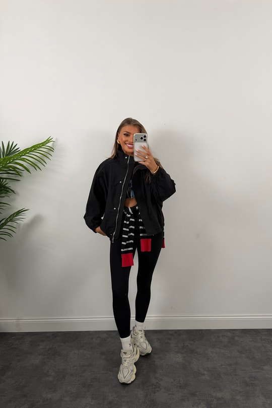 Dik Yaka Basic Bomber Mont Siyah