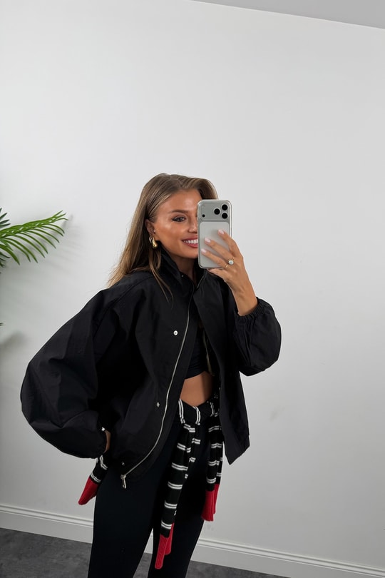 Dik Yaka Basic Bomber Mont Siyah