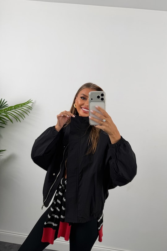 Dik Yaka Basic Bomber Mont Siyah