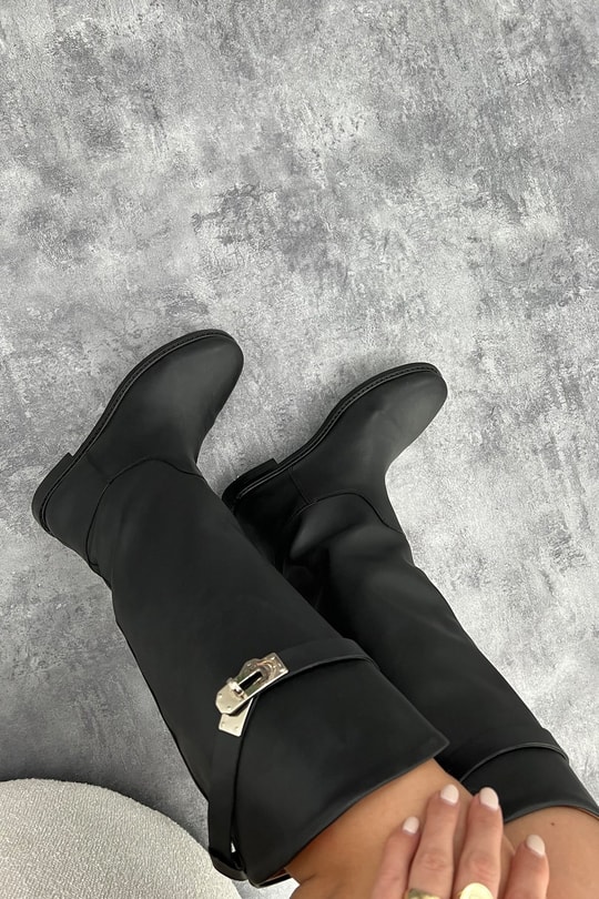 El İşçiliği Hermes Model Binici Çizmesi Sİyah
