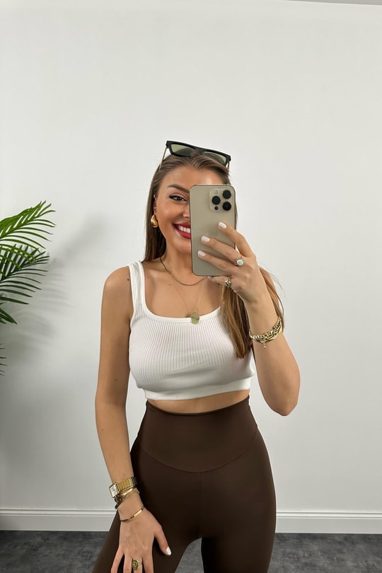 Fit Love Oysh Model İçi Şardonlu Toparlayıcı Tayt Kahve
