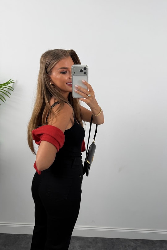 Likralı Premium Kalite Paçası Kesik Siyah Boyfit Jean 