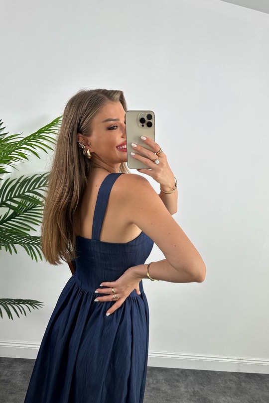Lüx Kalite İpek Tensel Prenses Model Jean Elbise