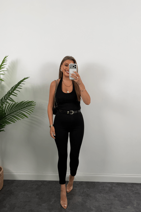 Lüx Kalite Kemerli Çelik Tayt Pantolon