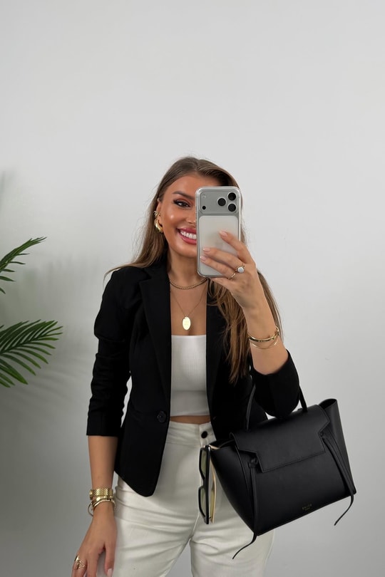 Lüx Kalite Likralı Çelik Kumaş Oturtma Blazer Ceket