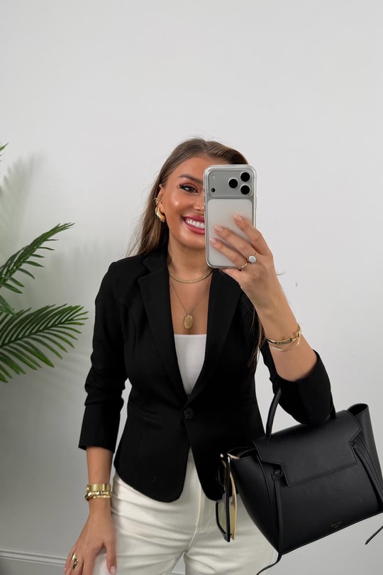 Lüx Kalite Likralı Çelik Kumaş Oturtma Blazer Ceket