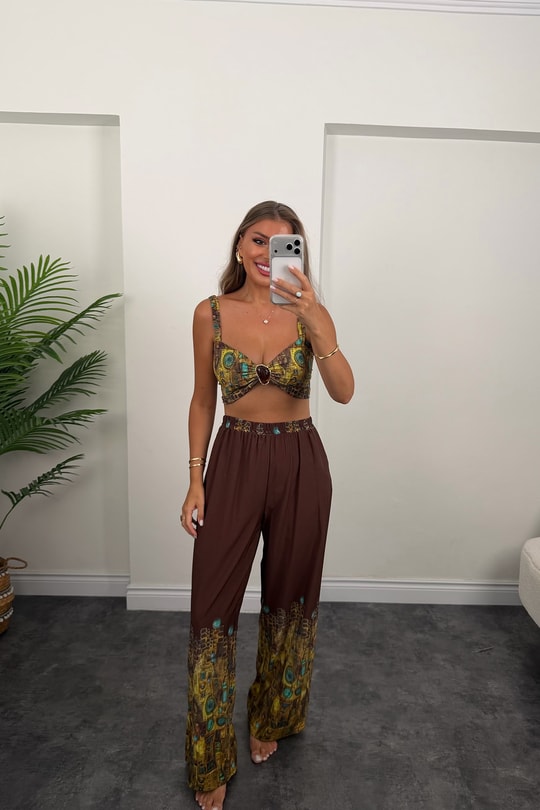 Lüx Marka Model 3 Parçalı Tasarım Kimono Takım 