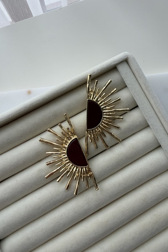 Marka Model Güneş Küpe (Kahve)