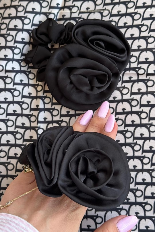Marka Model Lastikli Saten Gül Toka