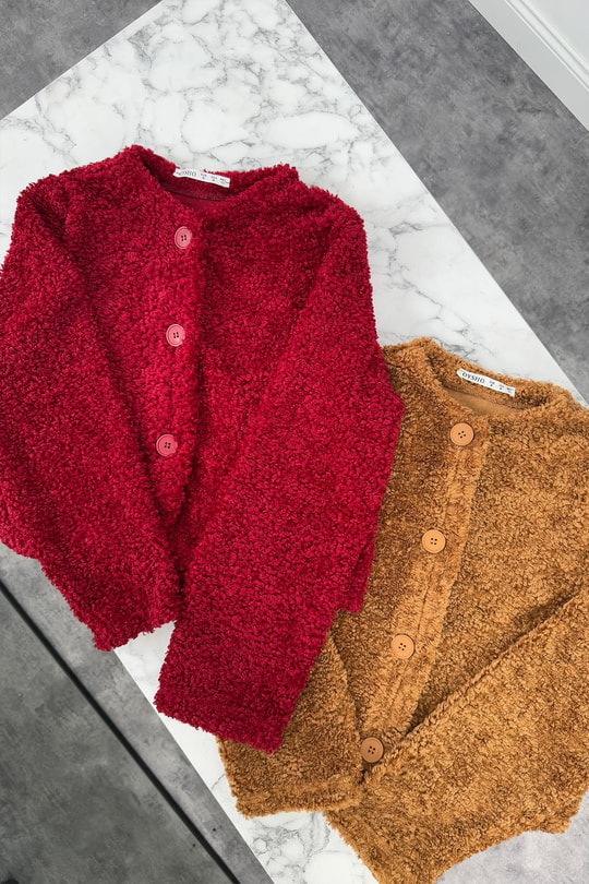 Marka Model Teddy Buklet Hırka Bordo