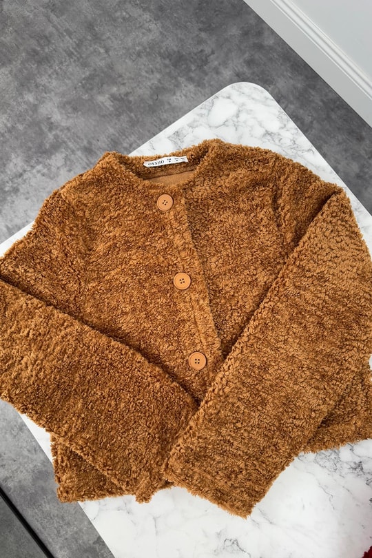 Marka Model Teddy Buklet Hırka Taba