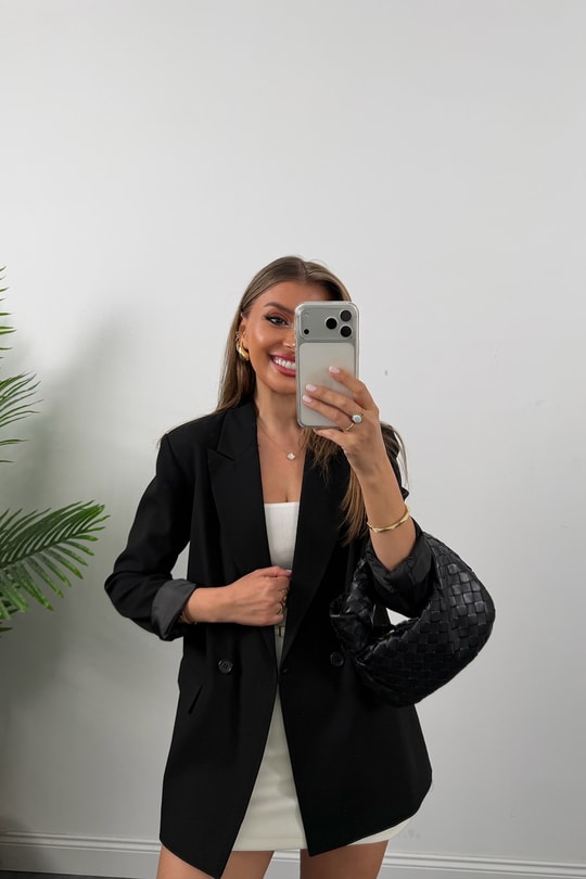 Massi %100 Pamuklu Yazlık Blazer Ceket Siyah