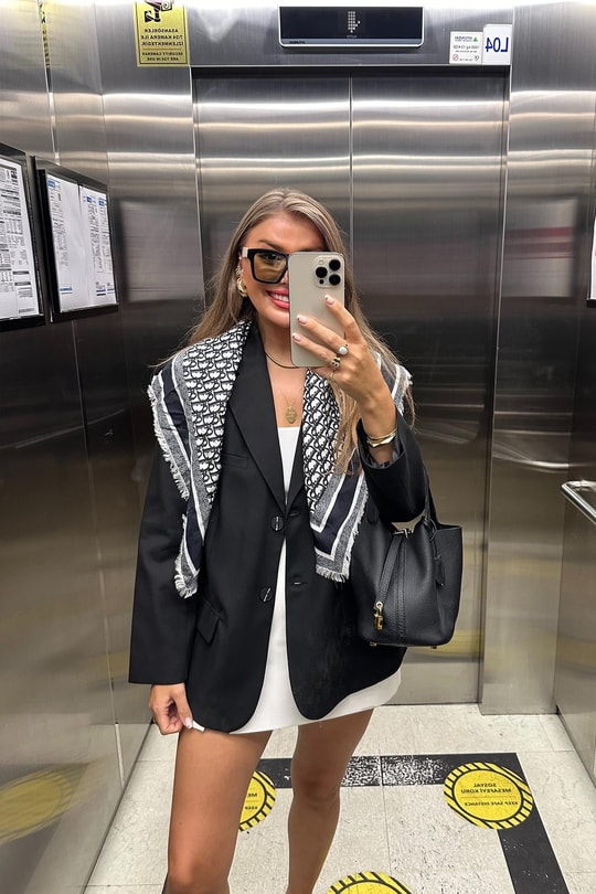 Massi Kumaş Premium Kalite Pinteres Blazer Bf Ceket Siyah