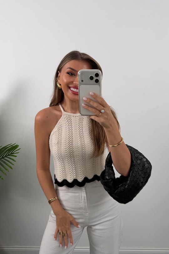 Massi Model Ajurlu Örme Bluz