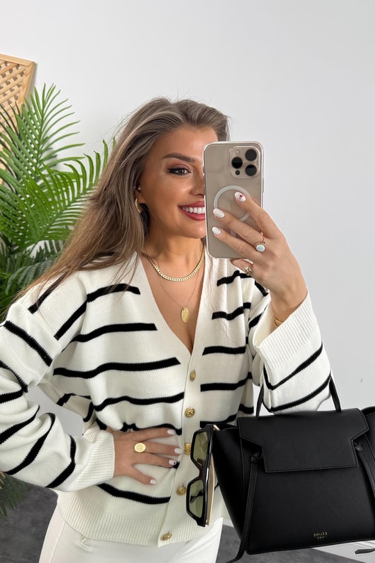 Massi Model Gold Düğme Marin Hırka