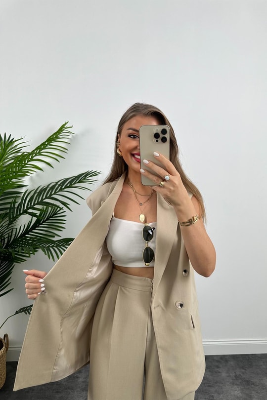 Massimo Model Naturel Kumaş Lüx Takım Elbise