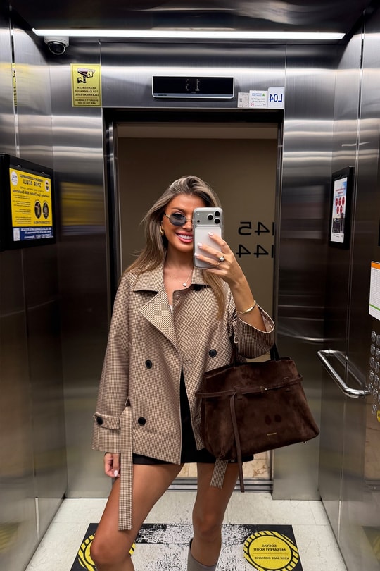 Mng Model Lüx Kumaş Ekoseli Trençkot