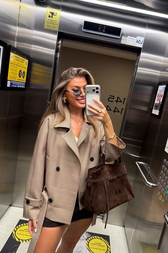 Mng Model Lüx Kumaş Ekoseli Trençkot