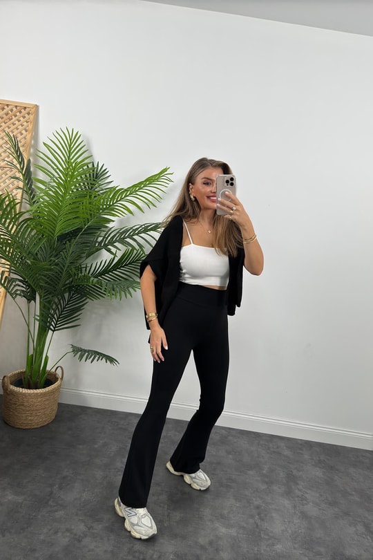 Oysh Model Penye Kaşkorse Likralı Relax Tayt Siyah