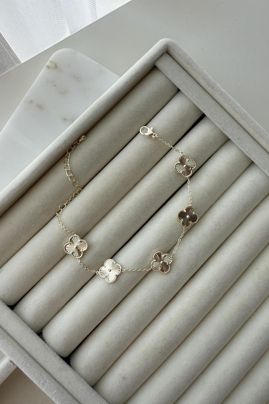 Özel Seri Gold Yonca Bileklik