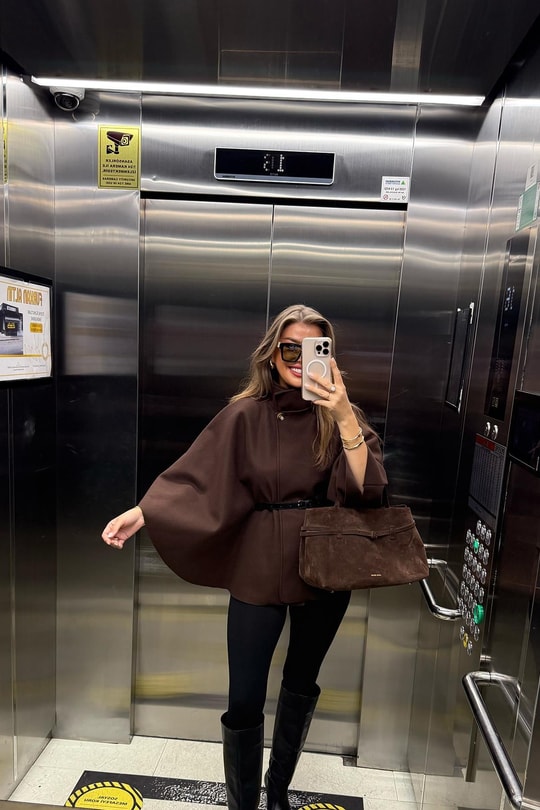 Pinterest Kemerli Kaşe Panço Kaban Acı Kahve