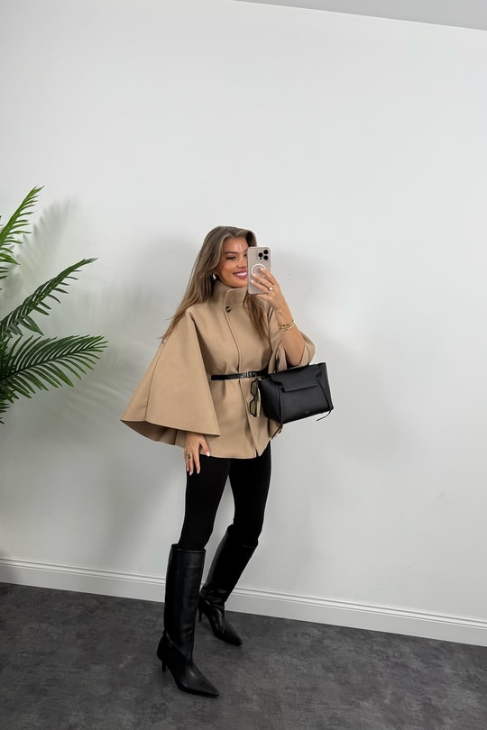 Pinterest Kemerli Kaşe Panço Kaban Camel
