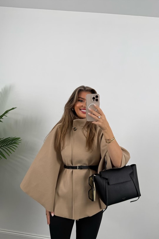 Pinterest Kemerli Kaşe Panço Kaban Camel