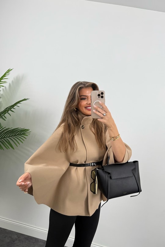 Pinterest Kemerli Kaşe Panço Kaban Camel