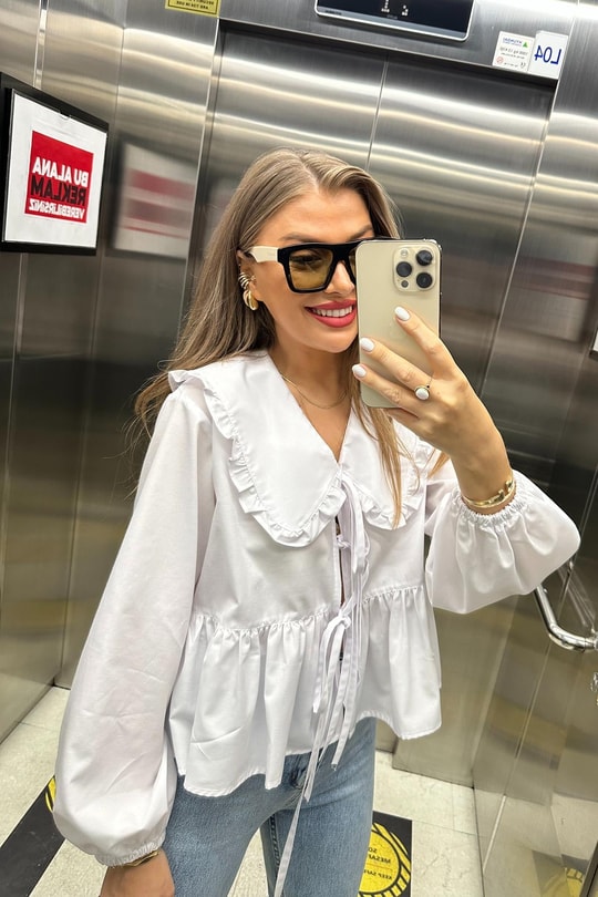 Pinterest Model Bebe Yaka Romantik Gömlek