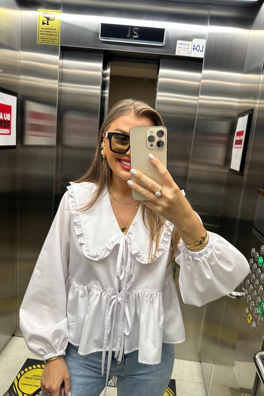 Pinterest Model Bebe Yaka Romantik Gömlek
