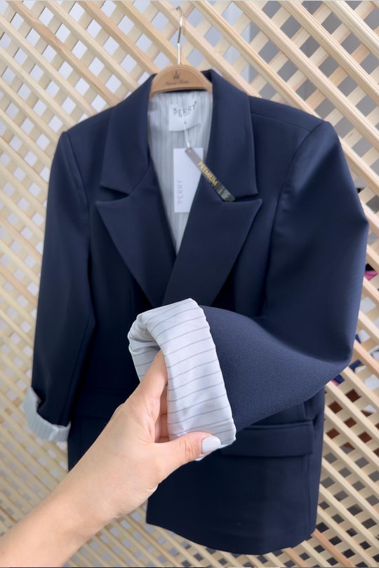 Premium Kalite Marin Astarlı Double Kumaş Blazer Ceket Lacivert