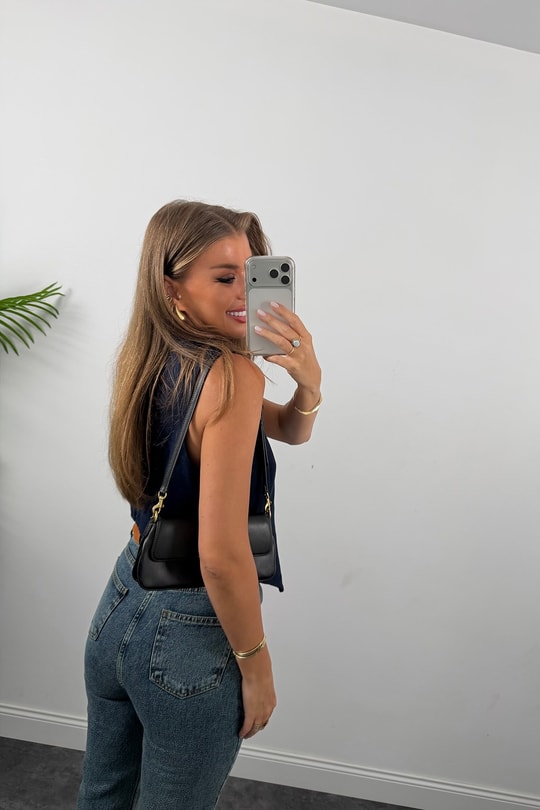 Premium Kalite Paçası Kesik Toparlayıcı Boyfit Jean Vintage Orta Mavi 1019 