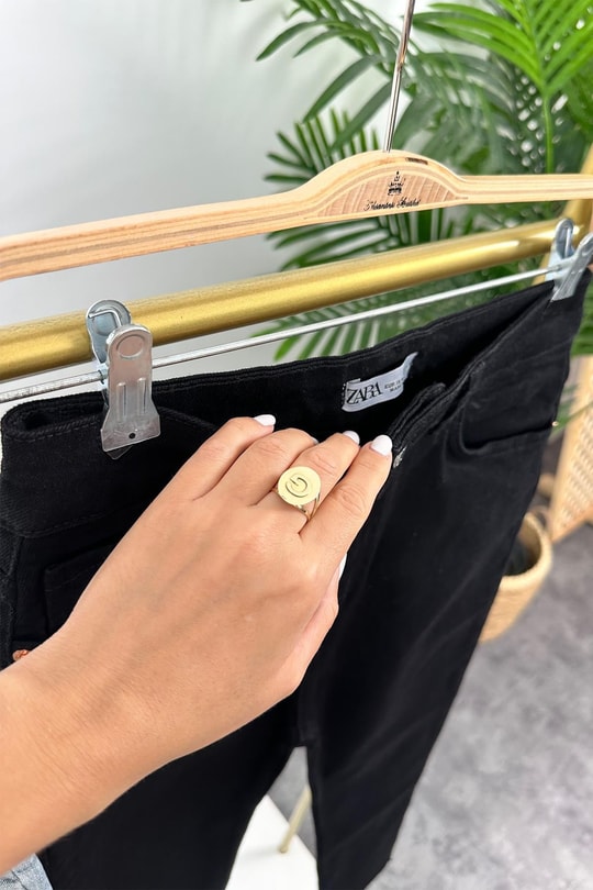 Premium Kalite Power Likra Paça Kesik Boyfit Jean Siyah