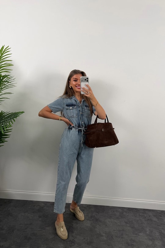 Premium Seri Beli Lastikli Jean Tulum Light Blue