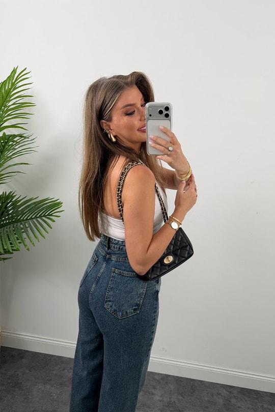 Premium Seri Bol Paça Yüksek Bel Jean 1019 Vintage Mavi